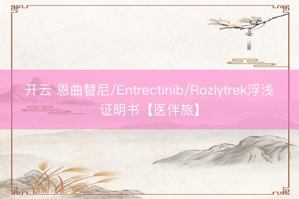 开云 恩曲替尼/Entrectinib/Rozlytrek浮浅证明书【医伴旅】