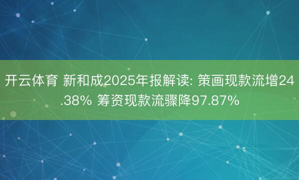 开云体育 新和成2025年报解读: 策画现款流增24.38% 筹资现款流骤降97.87%