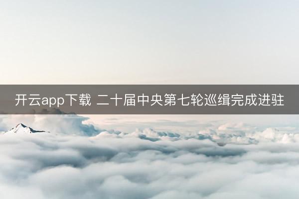 开云app下载 二十届中央第七轮巡缉完成进驻